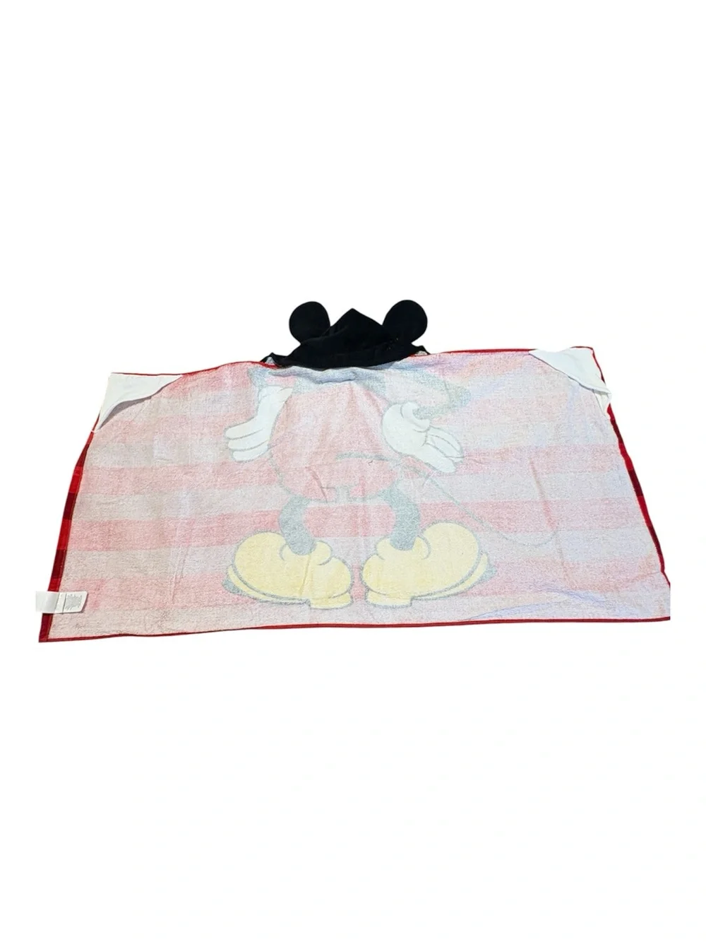 Disney Mickey Mouse Beach Towel Hooded Red Cotton Kids Bath Pool NWOT